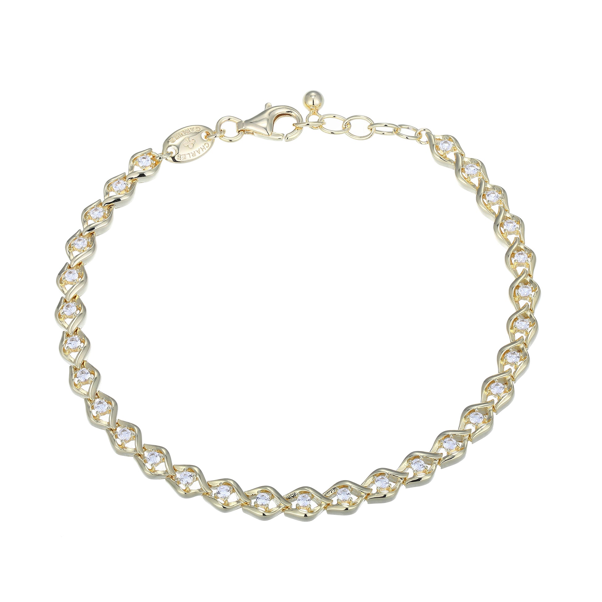 CB0192 - Intertwined Created White Sapphire Line Bracelet | charles garnier