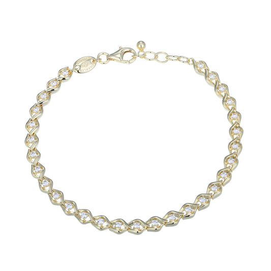 CB0192 - Intertwined Created White Sapphire Line Bracelet | charles garnier