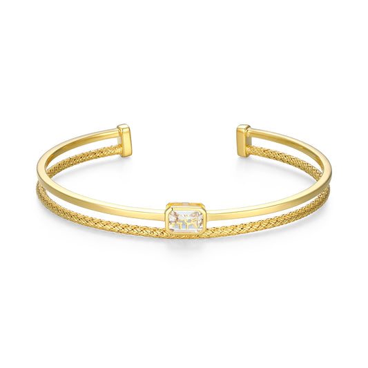 CB0207 - Dual-Band Created White Sapphire Original Mesh Cuff | charles garnier
