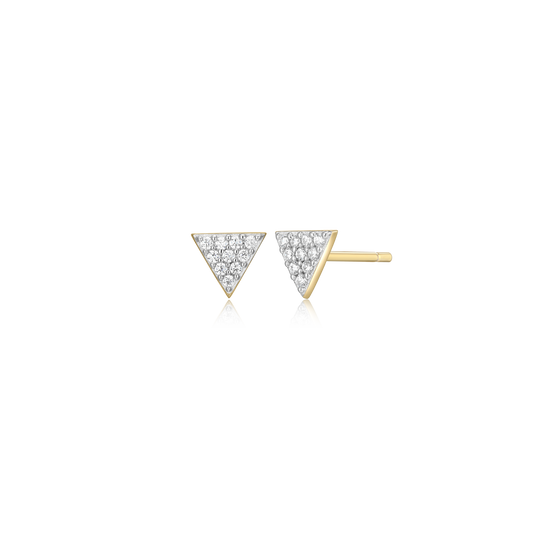 Triangle Stud Earrings in 14K Yellow Gold-Plated Sterling Silver | M by Monte Luna