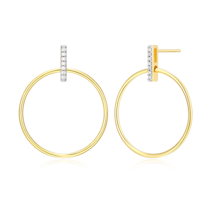 Front Hoop Stud Earrings in 14K Yellow Gold-Plated Sterling Silver | M by Monte Luna