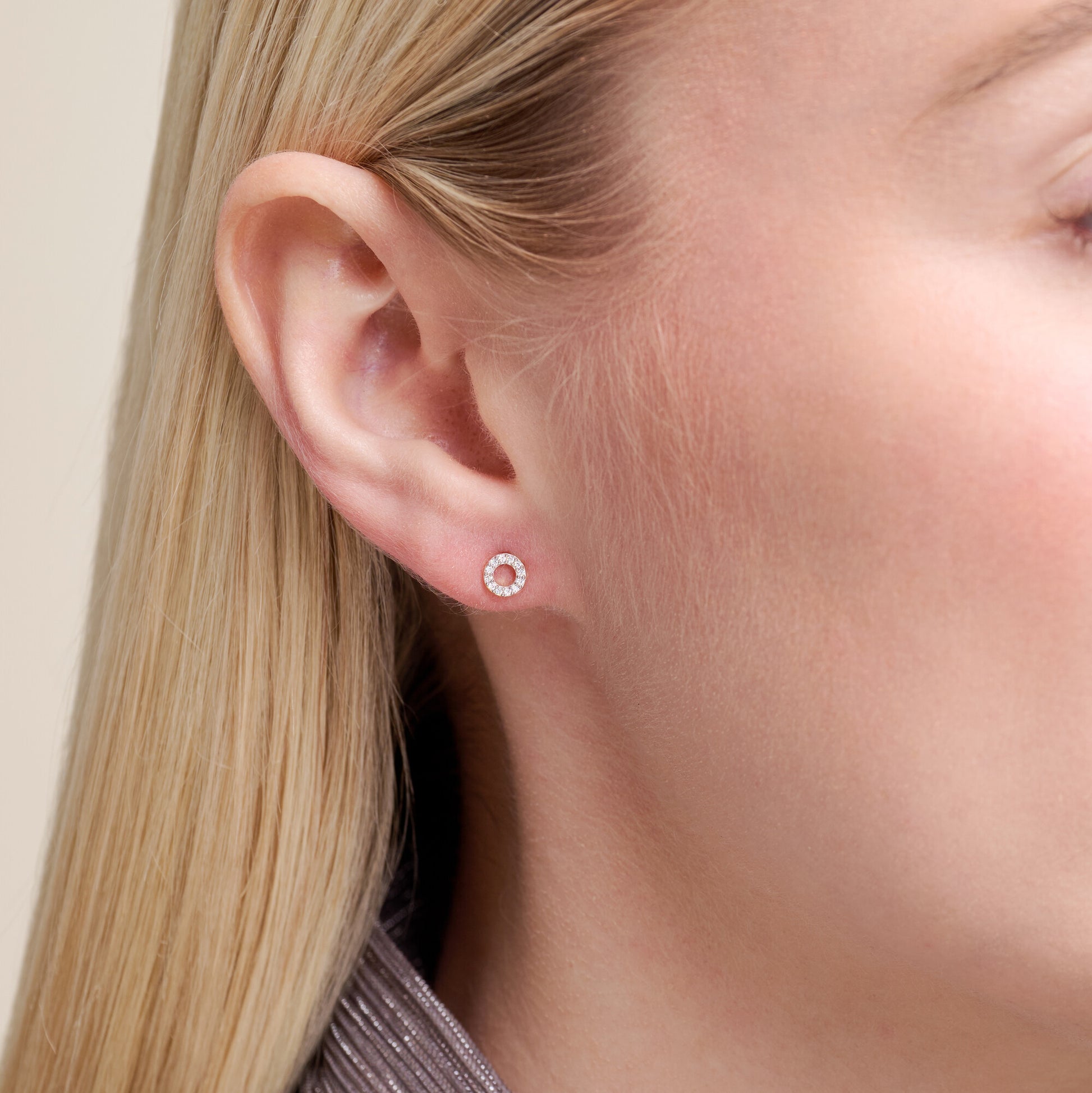 XO Stud Earrings in Rhodium-Plated Sterling Silver | M by Monte Luna