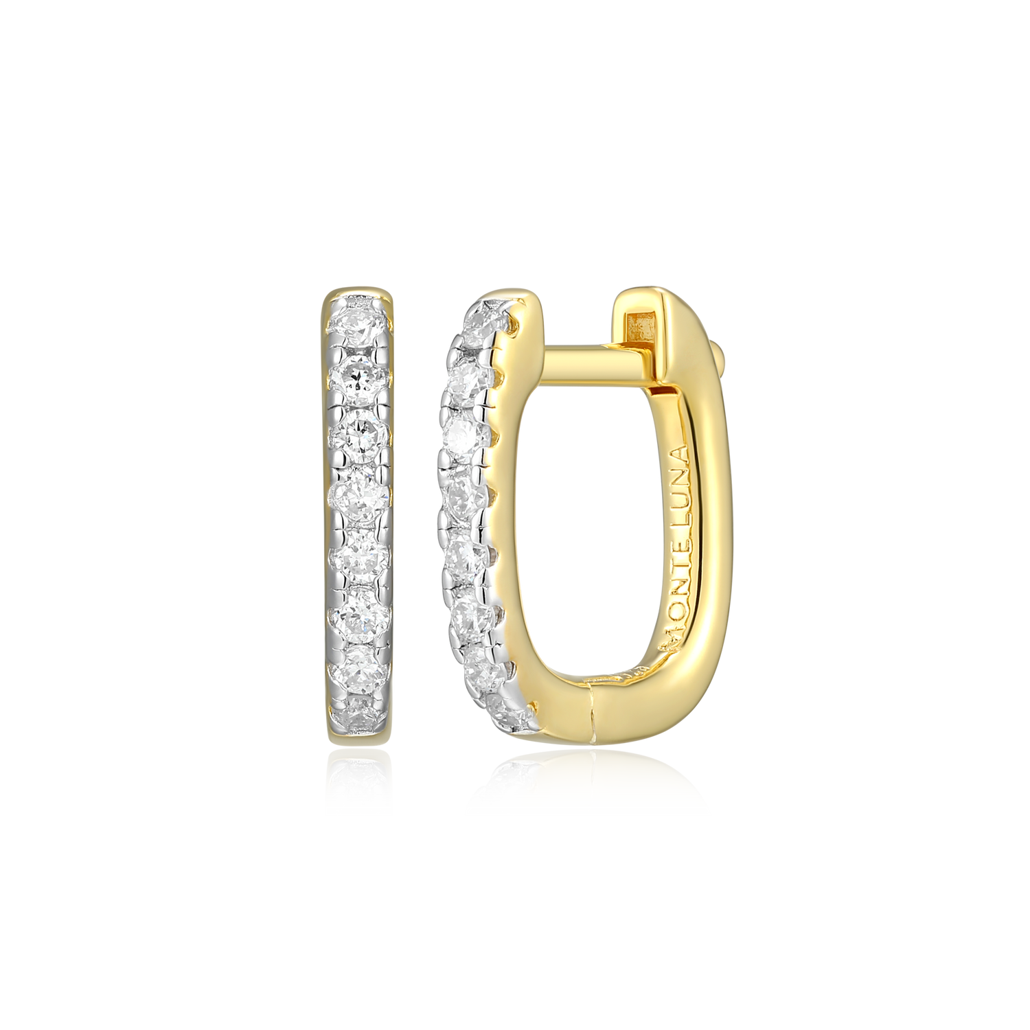 Cushion Hoop Earrings in 14K Yellow Gold-Plated Sterling Silver | M by Monte Luna