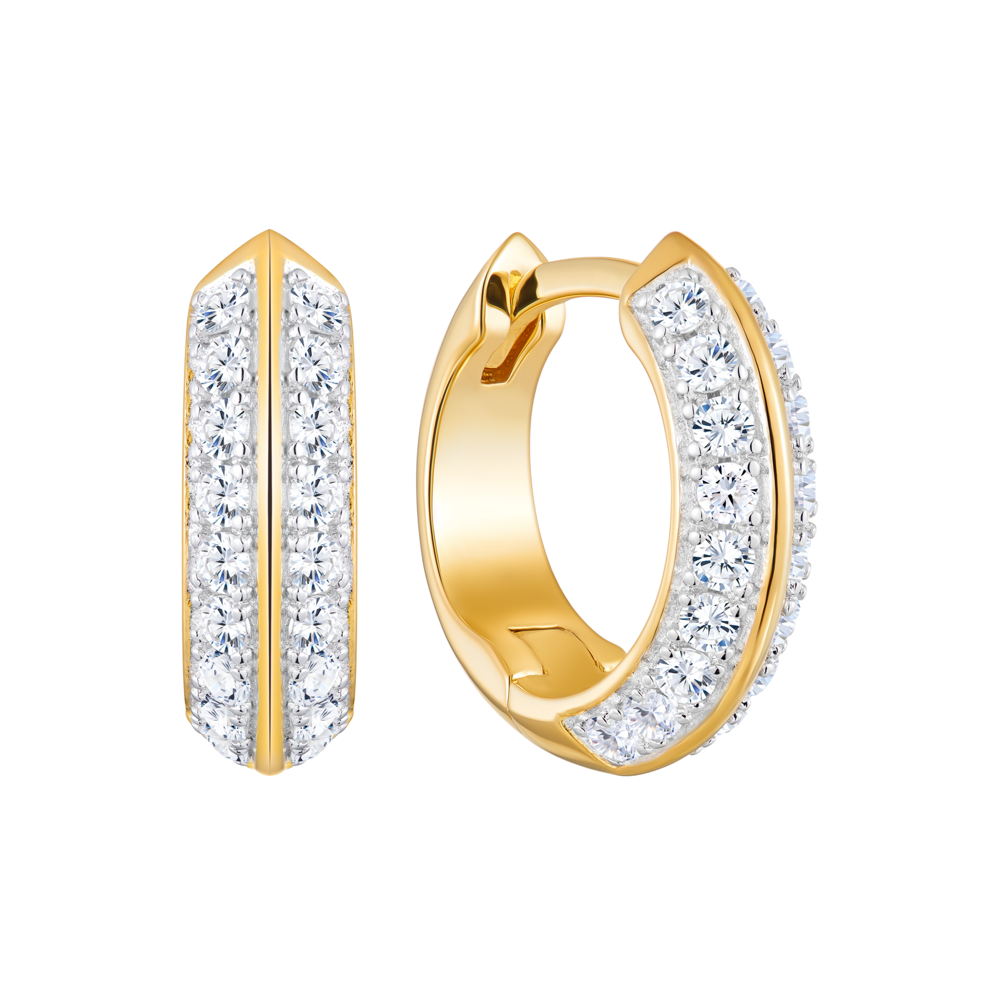 Knife Edge Hoop Earrings in 14K Yellow Gold-Plated Sterling Silver | M by Monte Luna