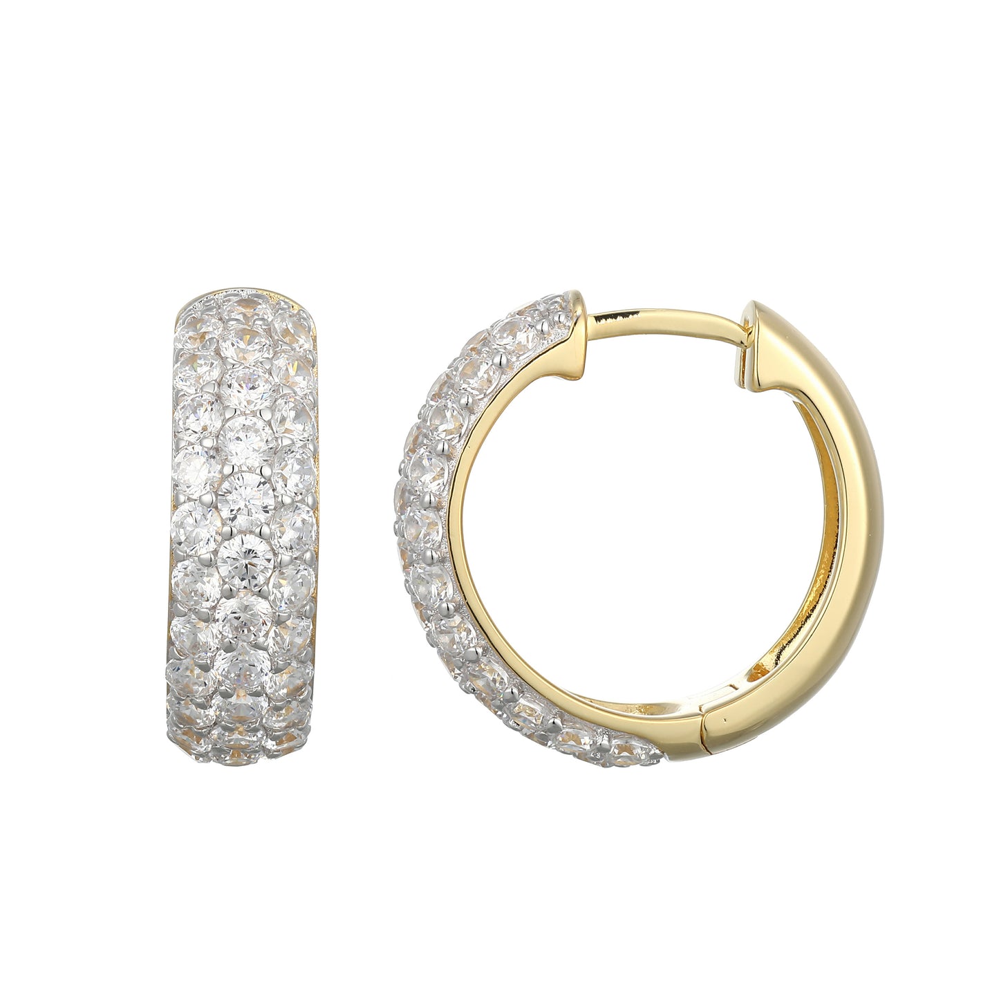 ME0128 - Timeless Pave Huggie Lab-Created Diamond Earrings | Monte Luna