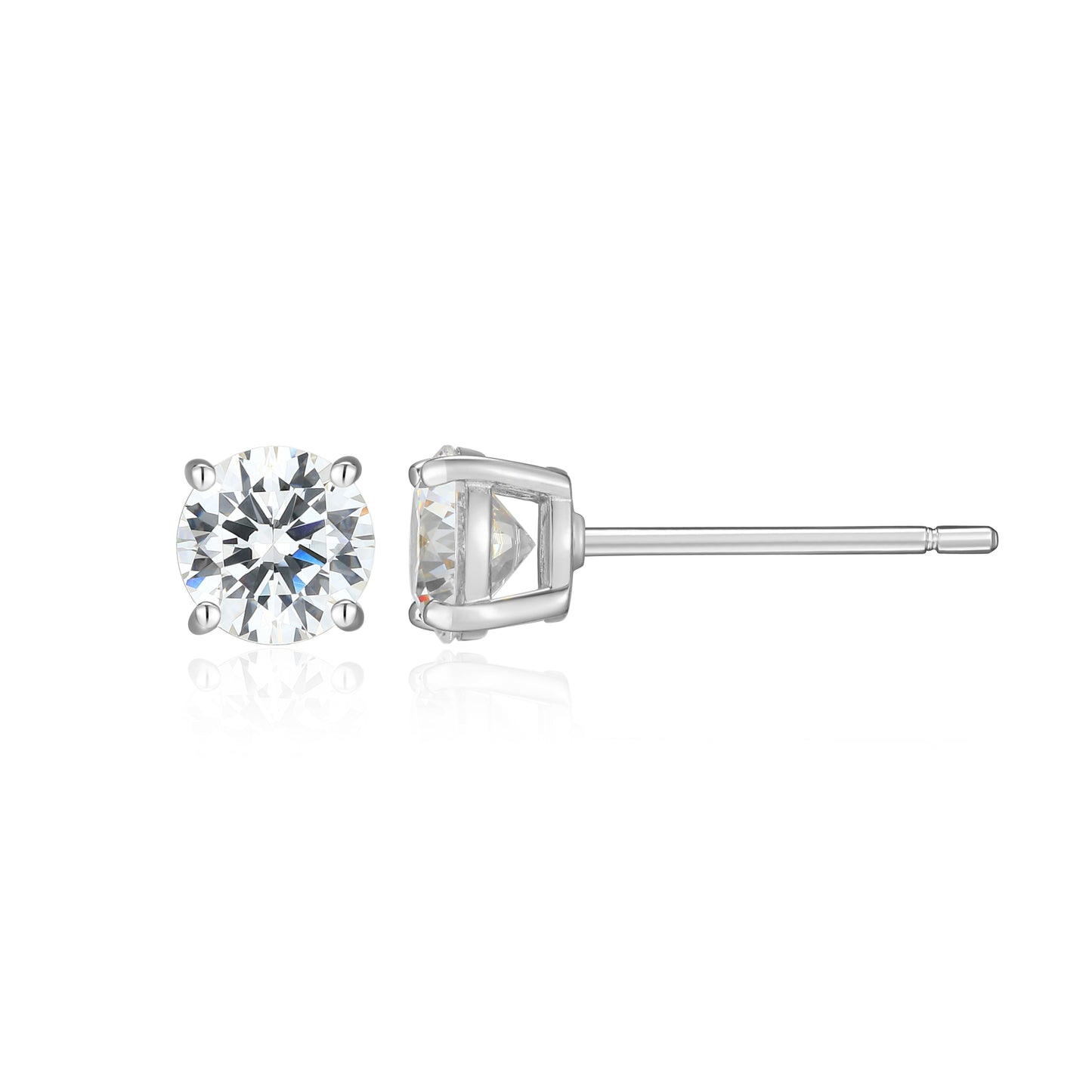 ME0114W - Essentials Medium Lab-Created Diamond Stud Earrings | Monte Luna