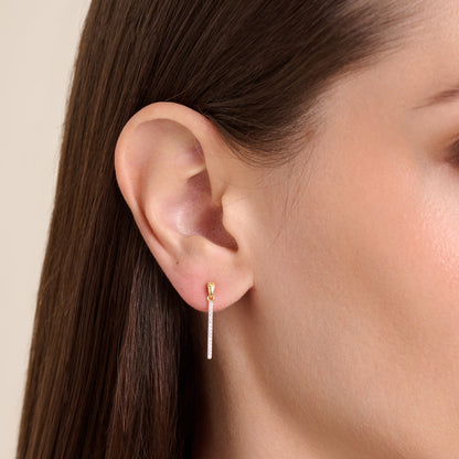 Bar Drop Stud Earrings in 14K Yellow Gold-Plated Sterling Silver | M by Monte Luna