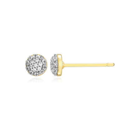 Round Cluster Stud Earrings in 14K Yellow Gold-Plated Sterling Silver | M by Monte Luna