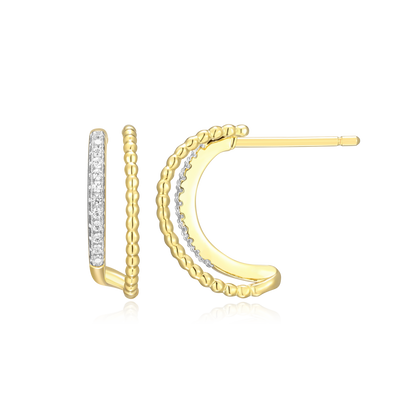 Rope Multi-Hoop Stud Earrings in 14K Yellow Gold-Plated Sterling Silver | M by Monte Luna