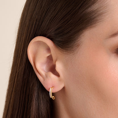 Rope Multi-Hoop Stud Earrings in 14K Yellow Gold-Plated Sterling Silver | M by Monte Luna