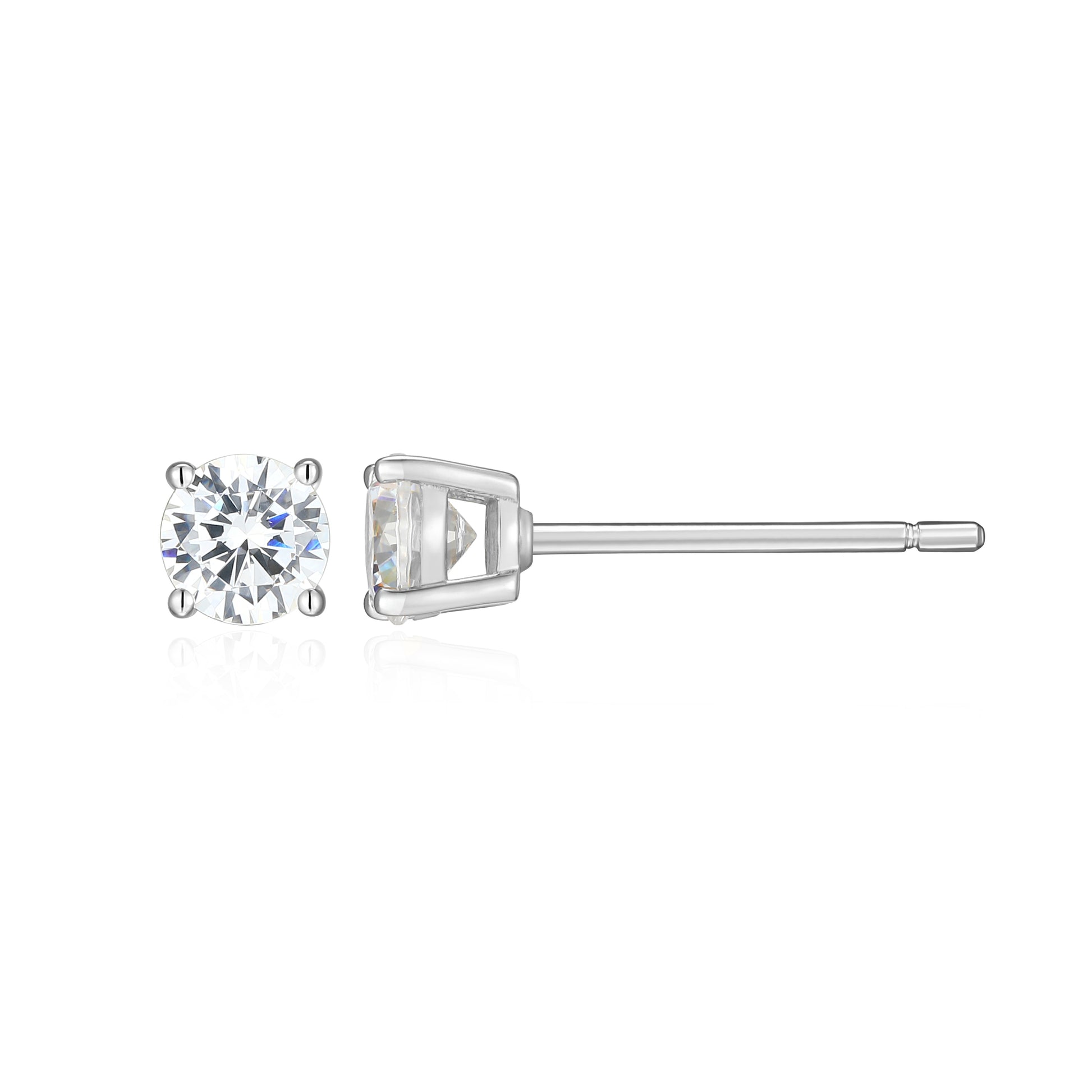 ME0113W - Essentials Small Lab-Created Diamond Stud Earrings | Monte Luna