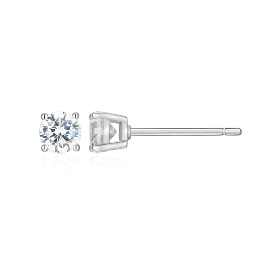 ME0113W - Essentials Small Lab-Created Diamond Stud Earrings | Monte Luna