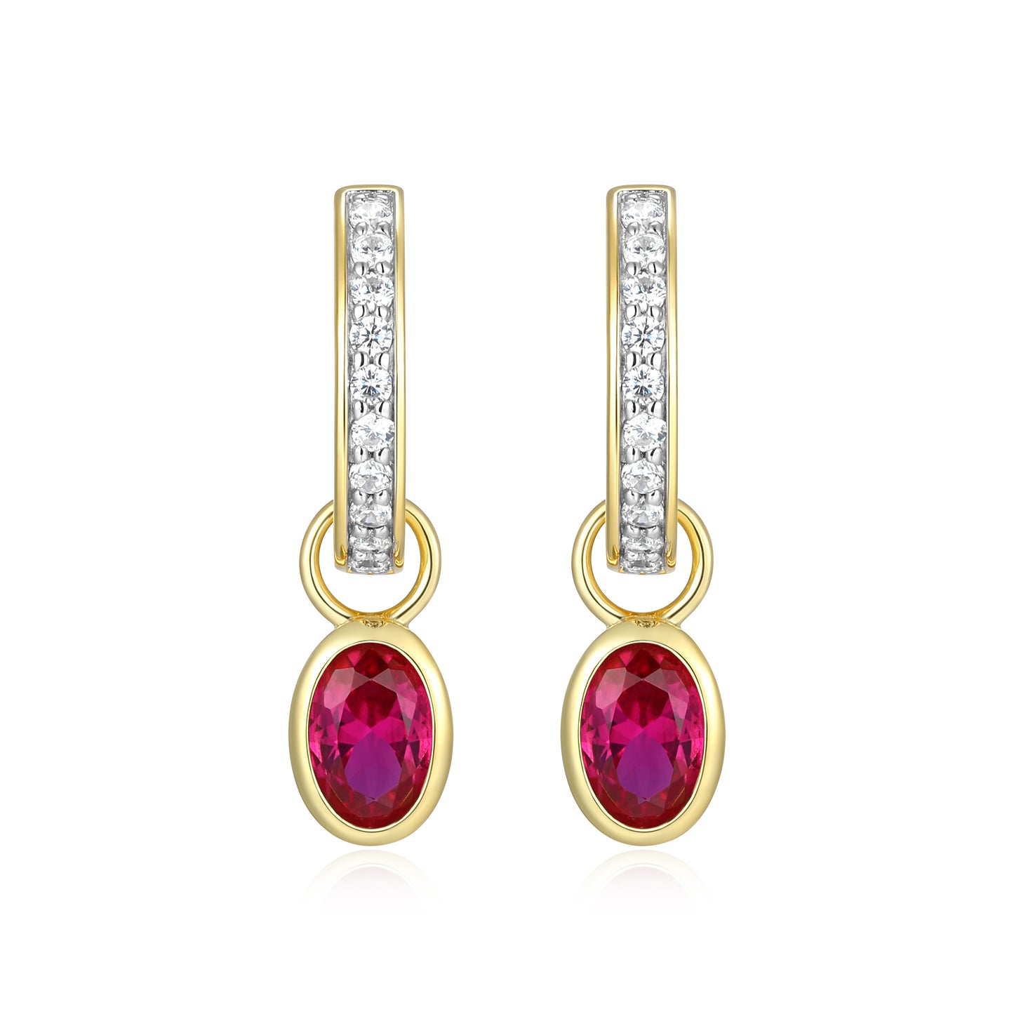 BE0227Y - July Birthstone Charm Huggie Earrings | m by monte luna