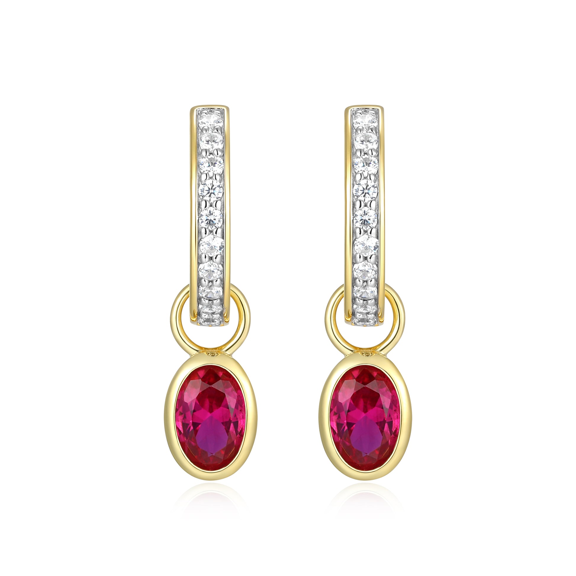 BE0227Y - July Birthstone Charm Huggie Earrings | m by monte luna