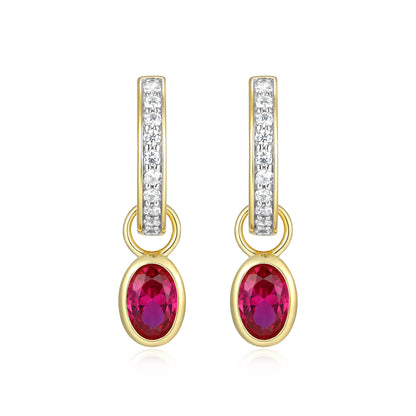 BE0227Y - July Birthstone Charm Huggie Earrings | m by monte luna