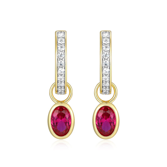 BE0227Y - July Birthstone Charm Huggie Earrings | m by monte luna
