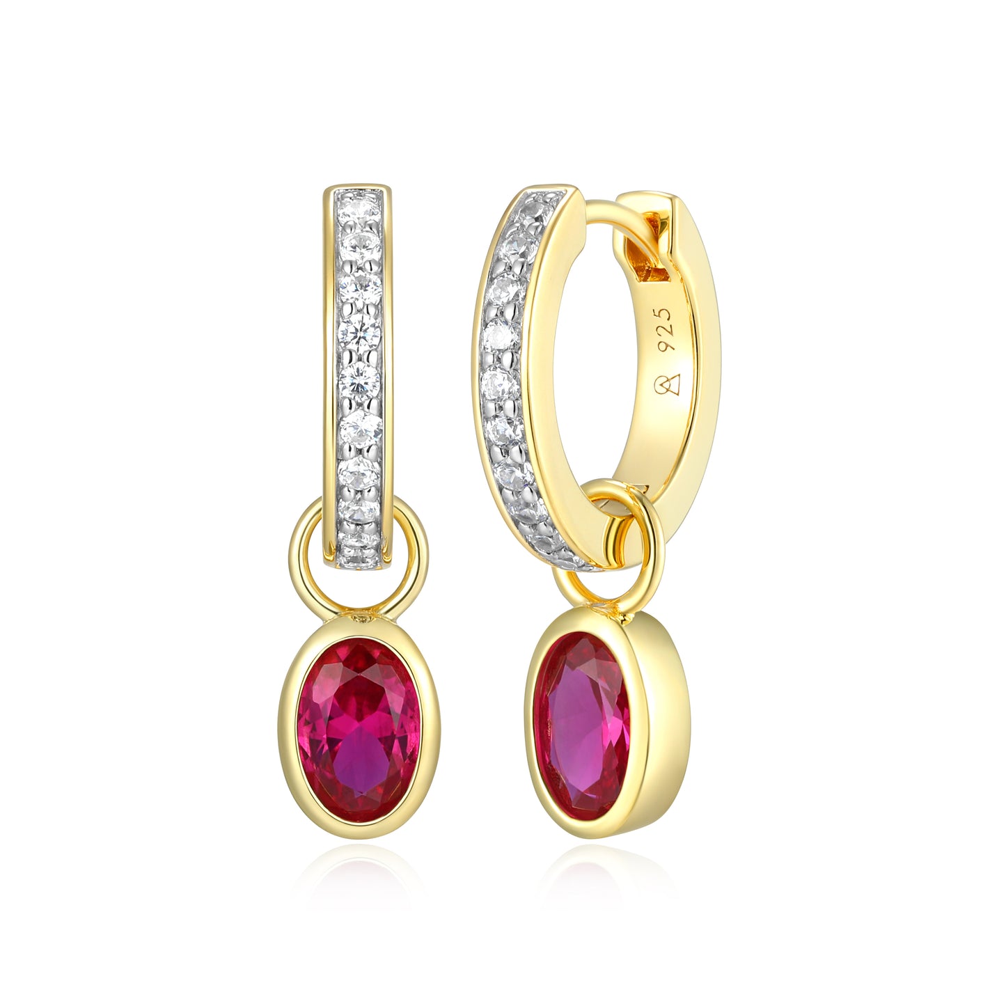 BE0227Y - July Birthstone Charm Huggie Earrings | m by monte luna