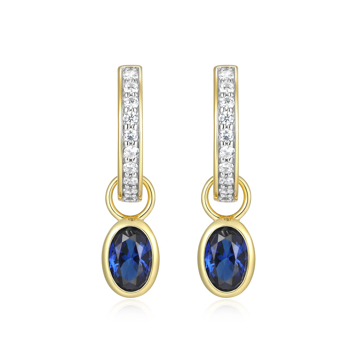 BE0229Y - September Birthstone Charm Huggie Earrings | m by monte luna