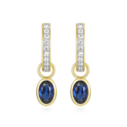 BE0229Y - September Birthstone Charm Huggie Earrings | m by monte luna