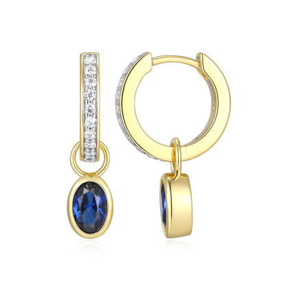 BE0229Y - September Birthstone Charm Huggie Earrings | m by monte luna