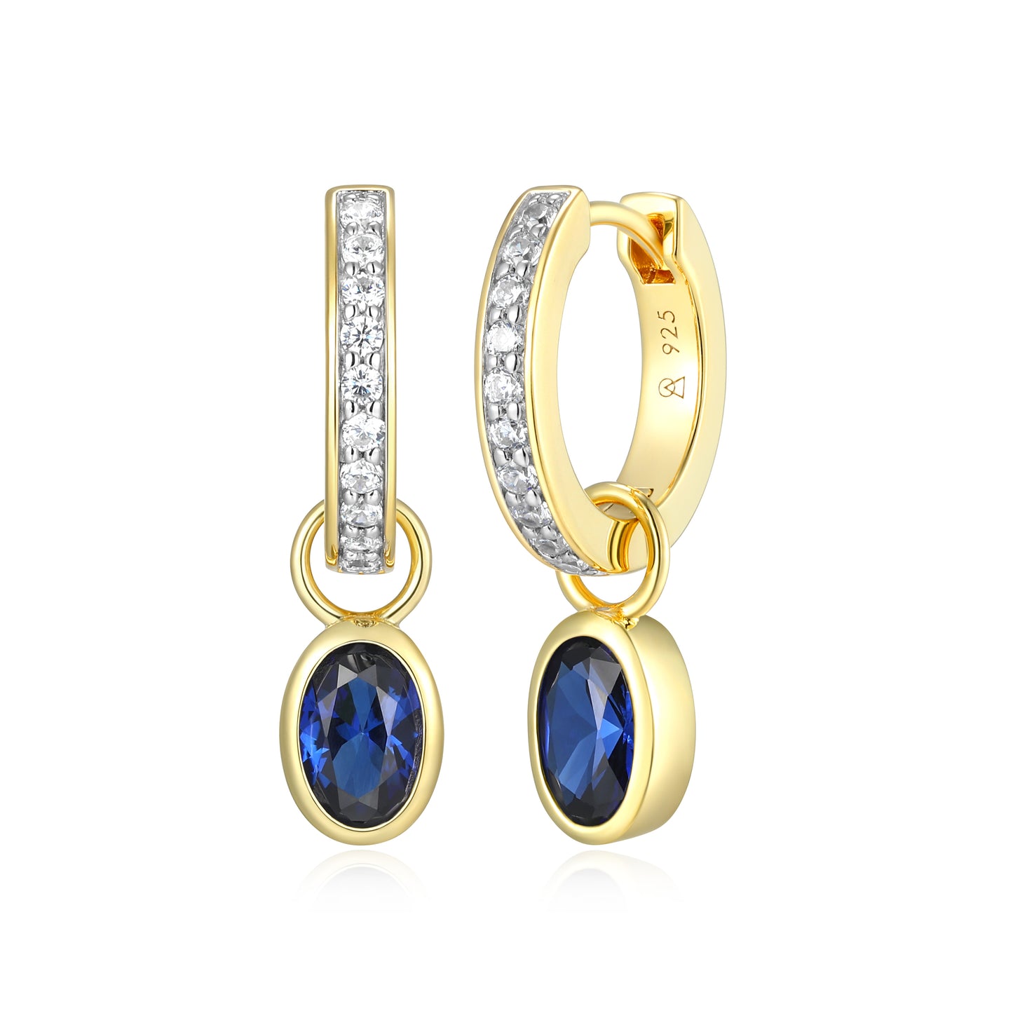 BE0229Y - September Birthstone Charm Huggie Earrings | m by monte luna