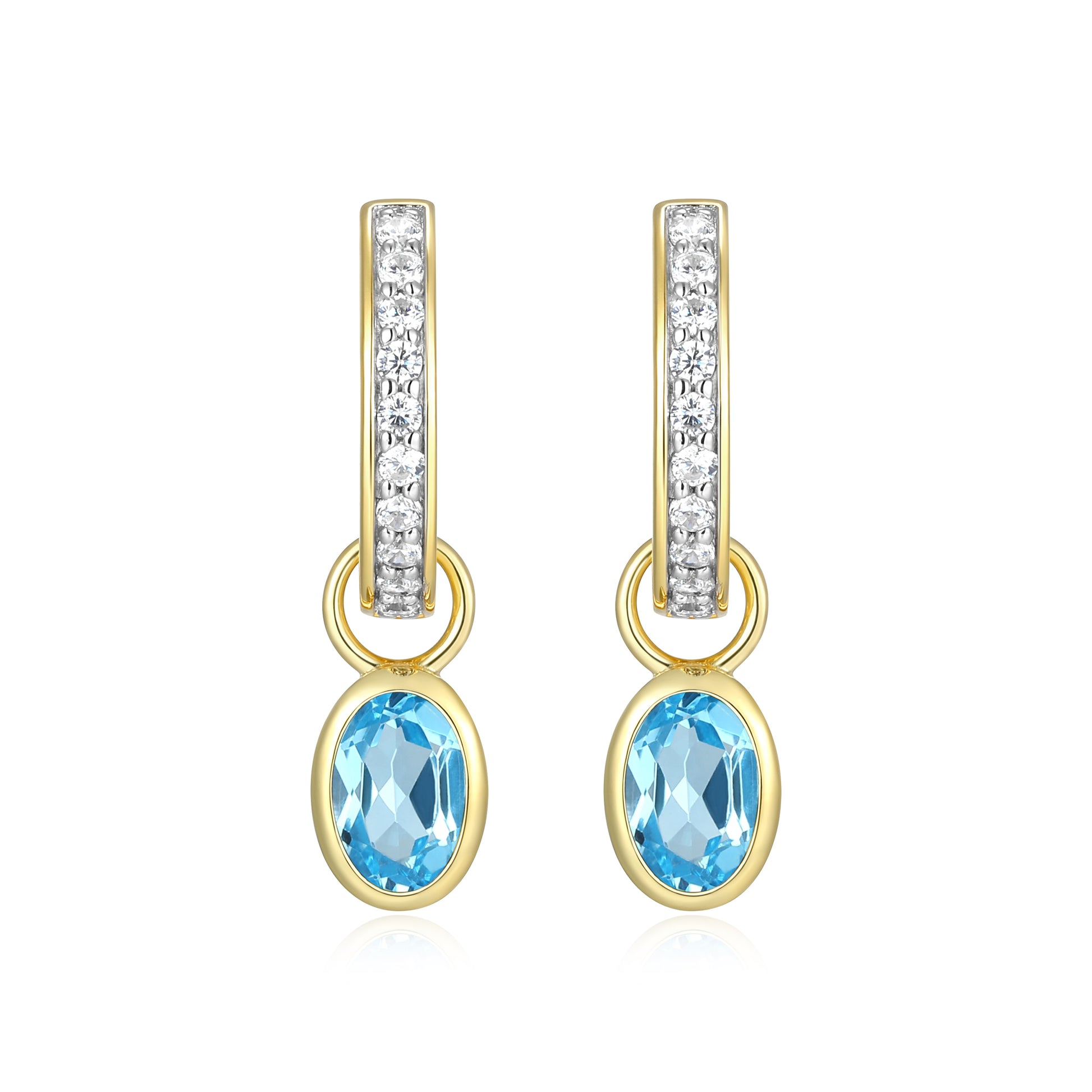 BE0223Y - December Birthstone Charm Huggie Earrings | m by monte luna