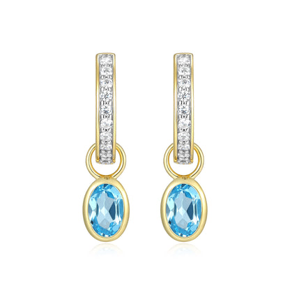 BE0223Y - December Birthstone Charm Huggie Earrings | m by monte luna
