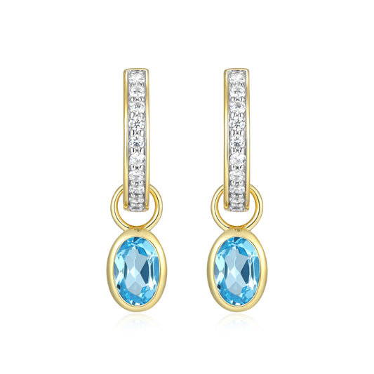 BE0223Y - December Birthstone Charm Huggie Earrings | m by monte luna