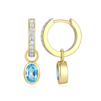 BE0223Y - December Birthstone Charm Huggie Earrings | m by monte luna