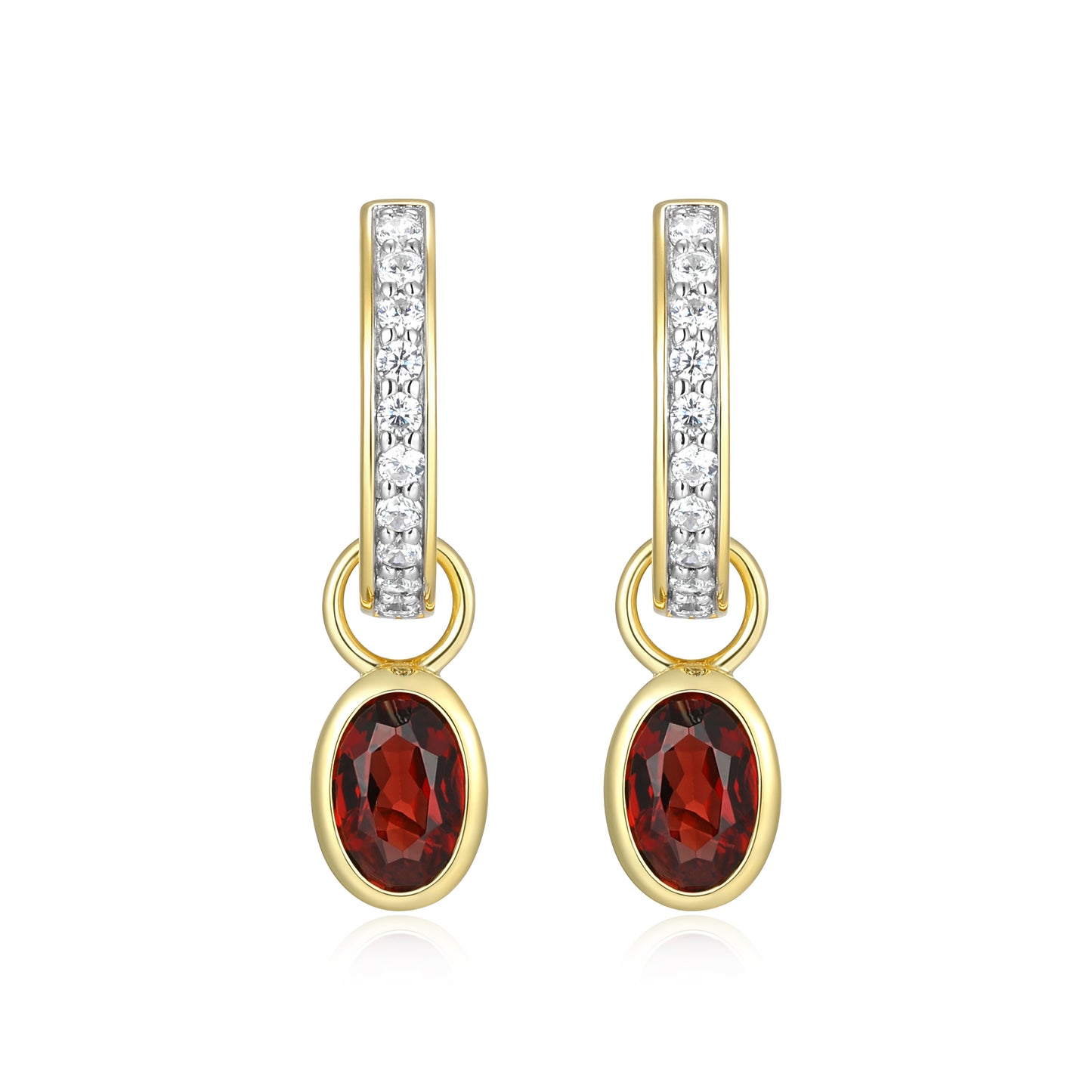 BE0221Y - January Birthstone Charm Huggie Earrings | m by monte luna