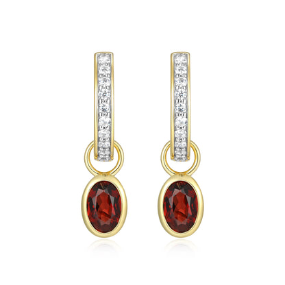 BE0221Y - January Birthstone Charm Huggie Earrings | m by monte luna
