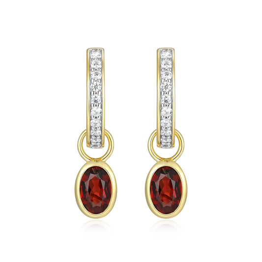 BE0221Y - January Birthstone Charm Huggie Earrings | m by monte luna
