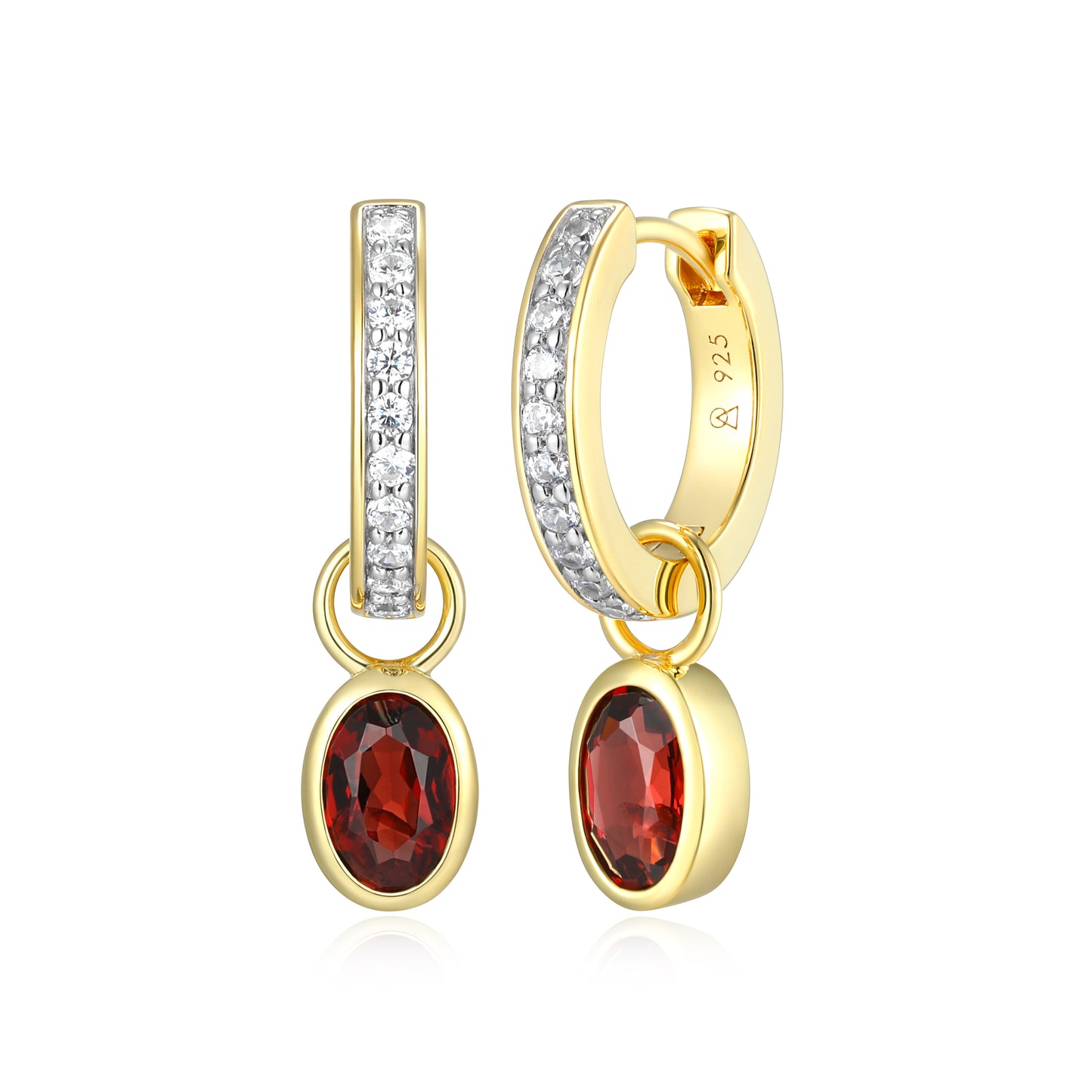 BE0221Y - January Birthstone Charm Huggie Earrings | m by monte luna