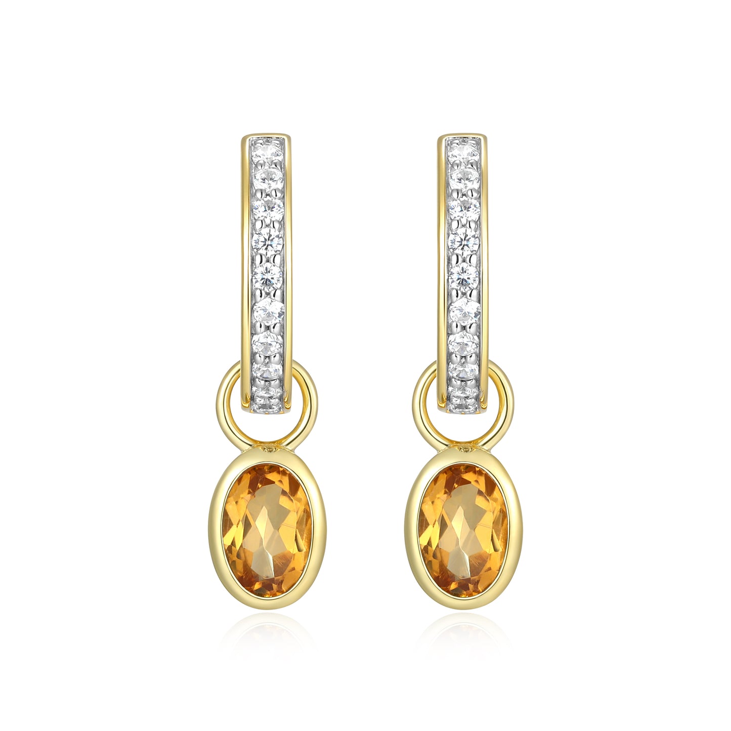 BE0231Y - November Birthstone Charm Huggie Earrings | m by monte luna