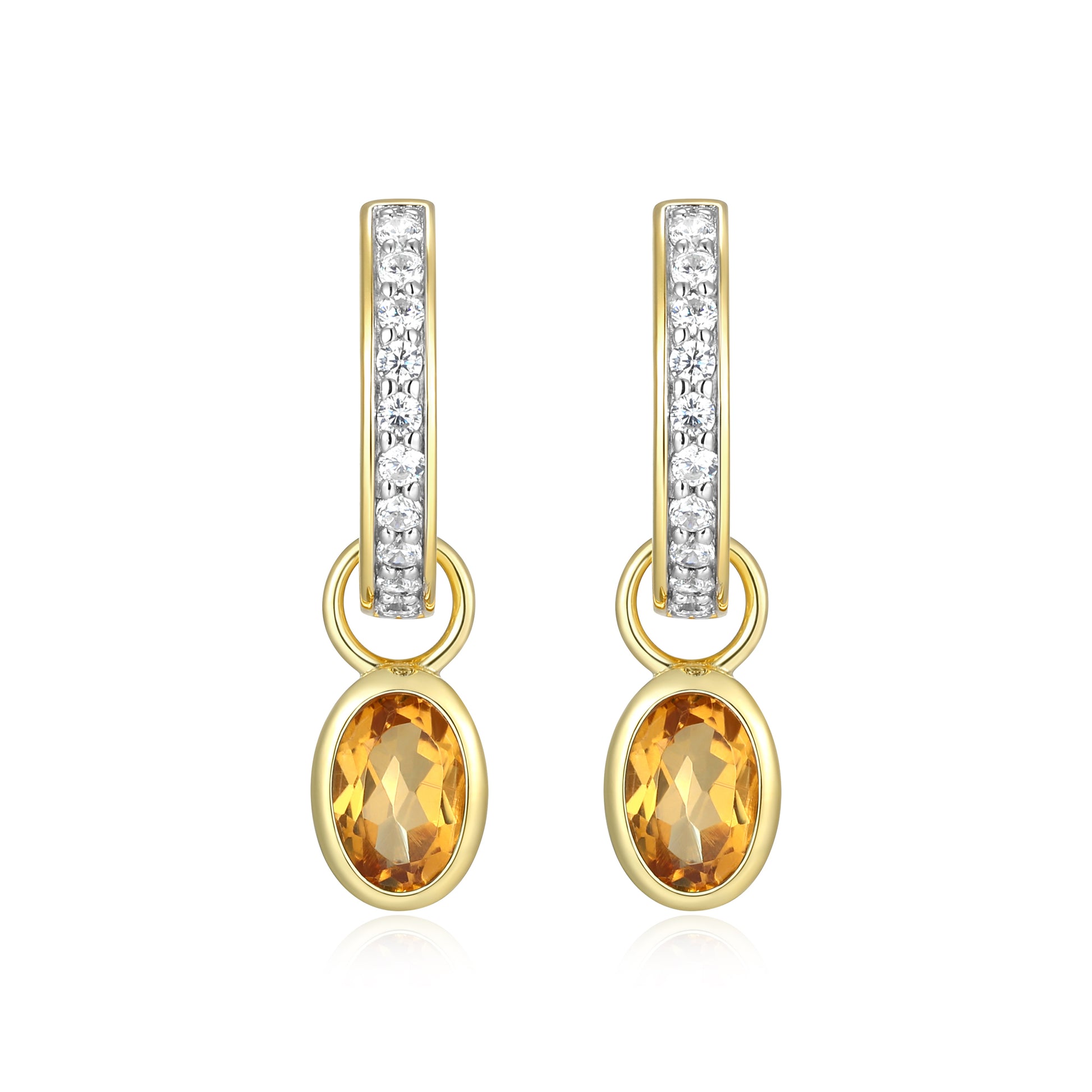BE0231Y - November Birthstone Charm Huggie Earrings | m by monte luna