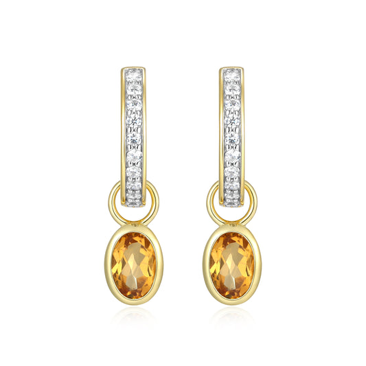 BE0231Y - November Birthstone Charm Huggie Earrings | m by monte luna