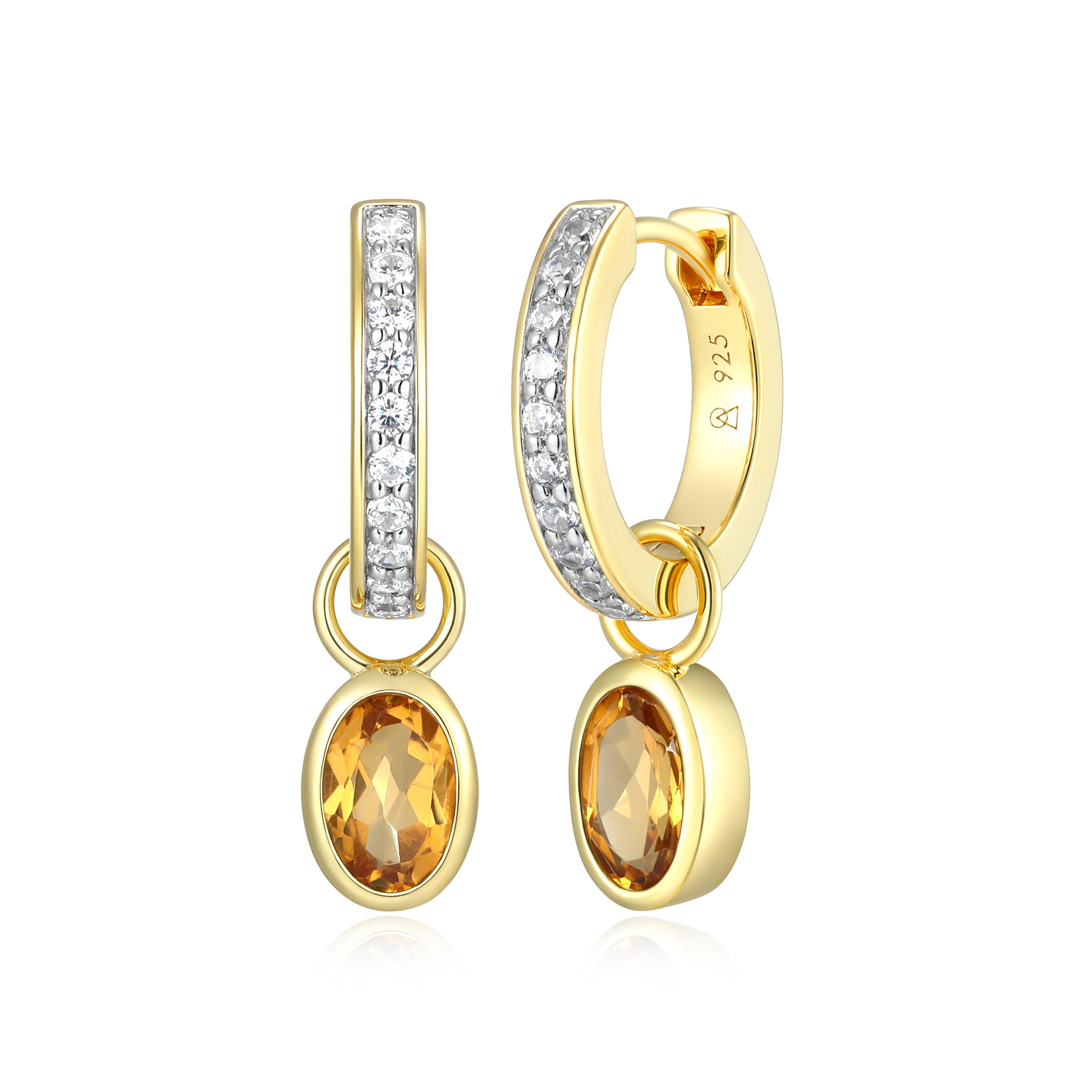 BE0231Y - November Birthstone Charm Huggie Earrings | m by monte luna