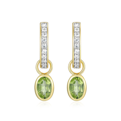 BE0228Y - August Birthstone Charm Huggie Earrings | m by monte luna
