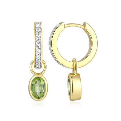 BE0228Y - August Birthstone Charm Huggie Earrings | m by monte luna