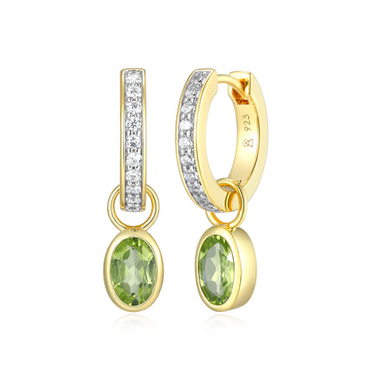BE0228Y - August Birthstone Charm Huggie Earrings | m by monte luna