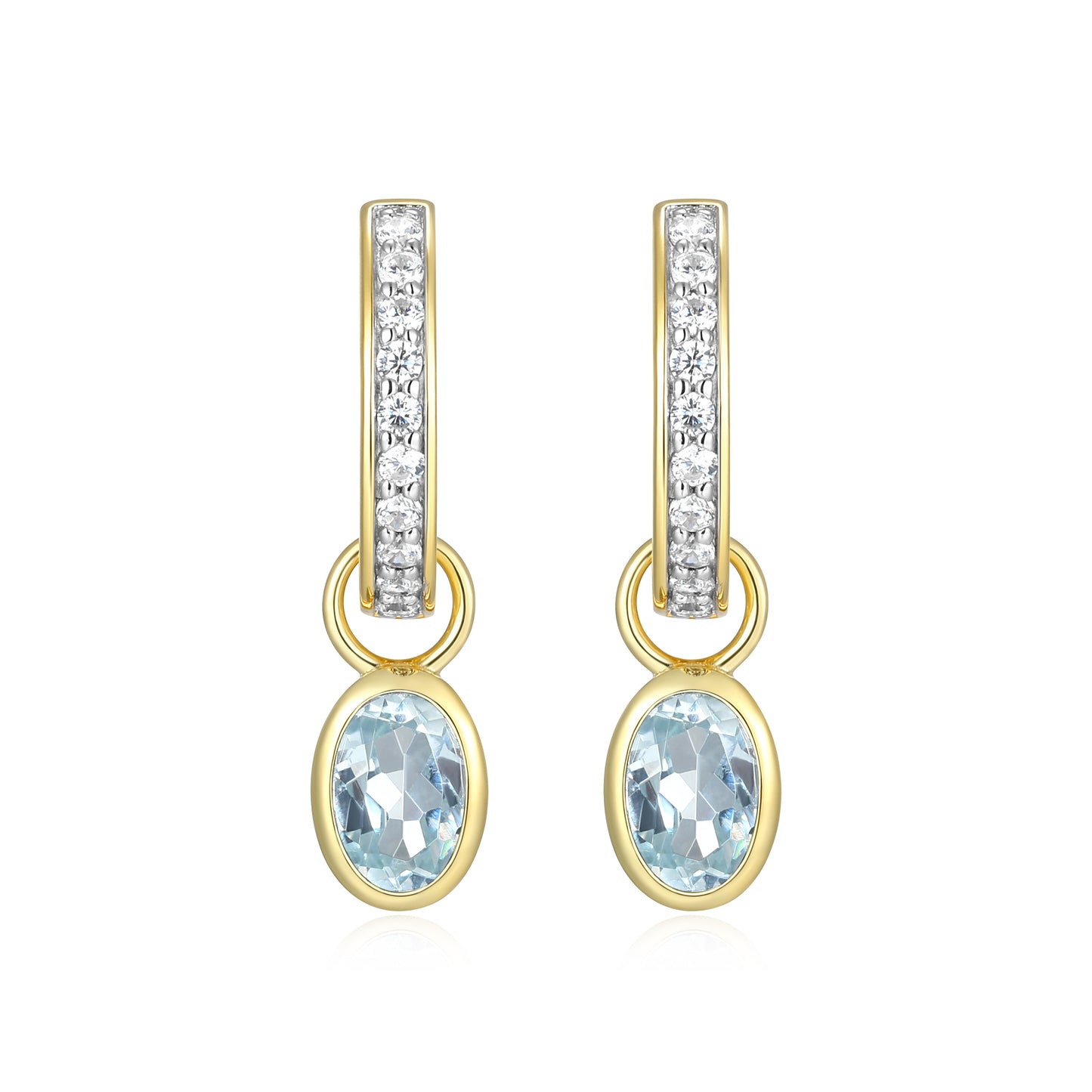 BE0232Y - March Birthstone Charm Huggie Earrings | m by monte luna