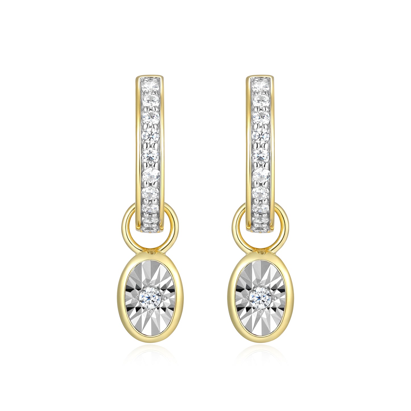 BE0224Y - April Birthstone Charm Huggie Earrings | m by monte luna