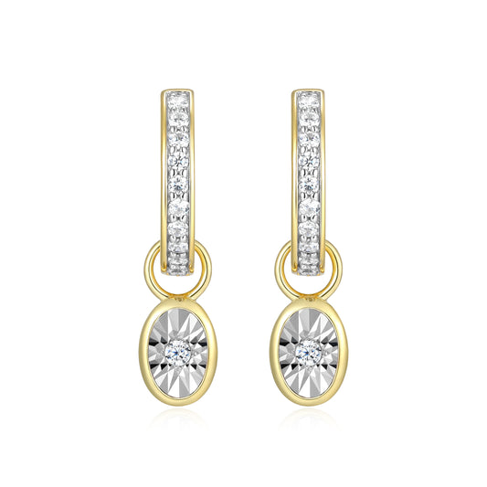 BE0224Y - April Birthstone Charm Huggie Earrings | m by monte luna