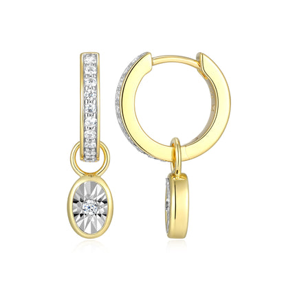 BE0224Y - April Birthstone Charm Huggie Earrings | m by monte luna