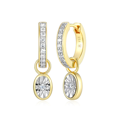 BE0224Y - April Birthstone Charm Huggie Earrings | m by monte luna