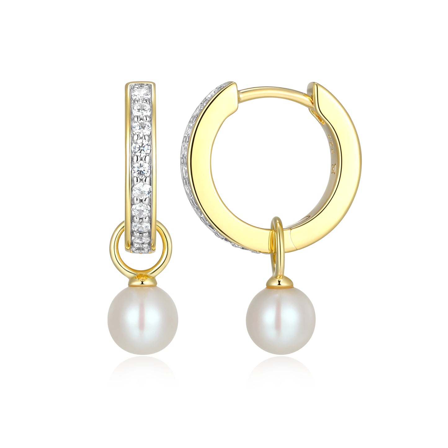 BE0226Y - June Birthstone Charm Huggie Earrings | m by monte luna