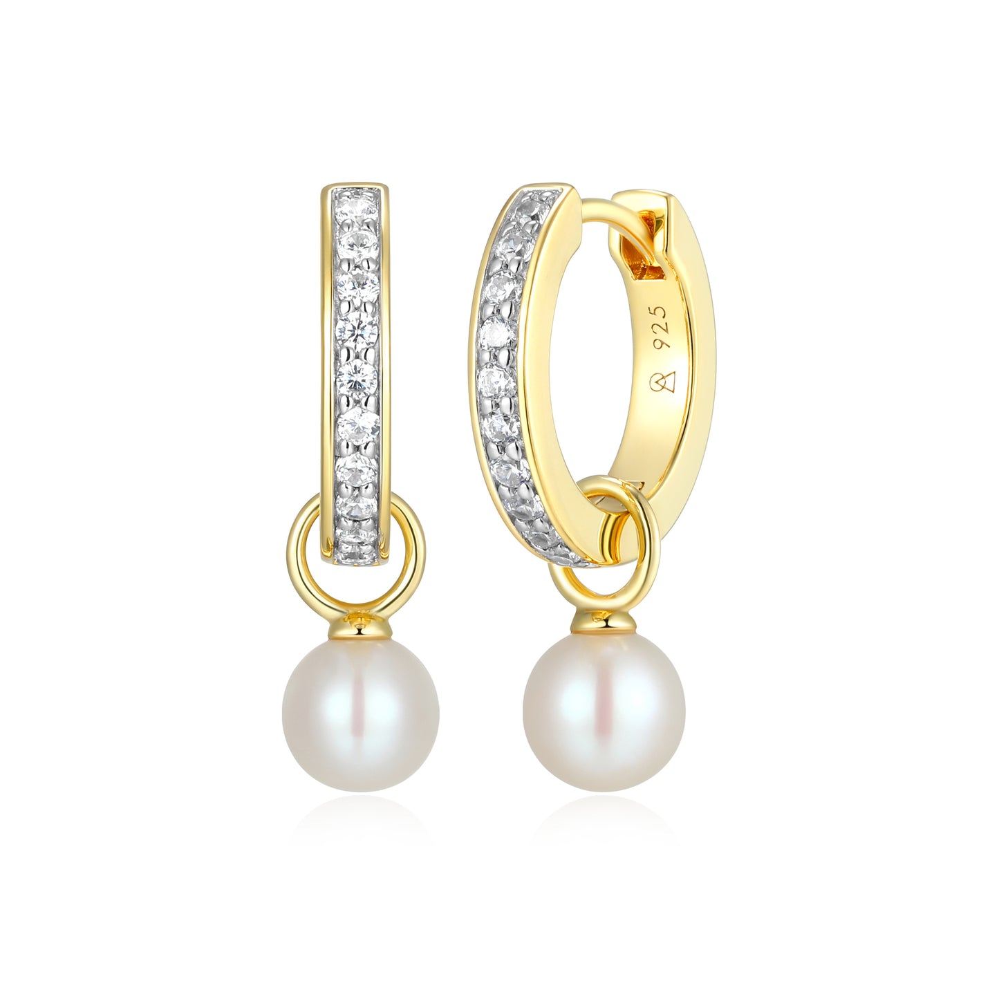 BE0226Y - June Birthstone Charm Huggie Earrings | m by monte luna