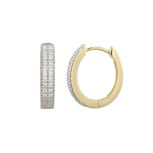 ME0125 - Timeless Small Lab-Created Diamond Hoop Earrings | Monte Luna