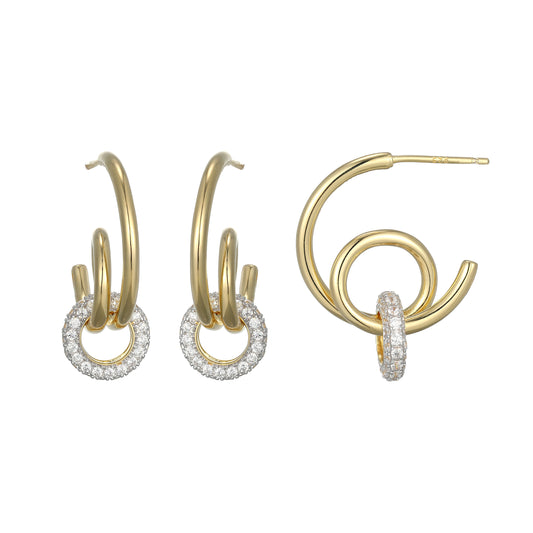 ME0110 - Circlet Twirling Lab-Created Diamond Earrings | Monte Luna