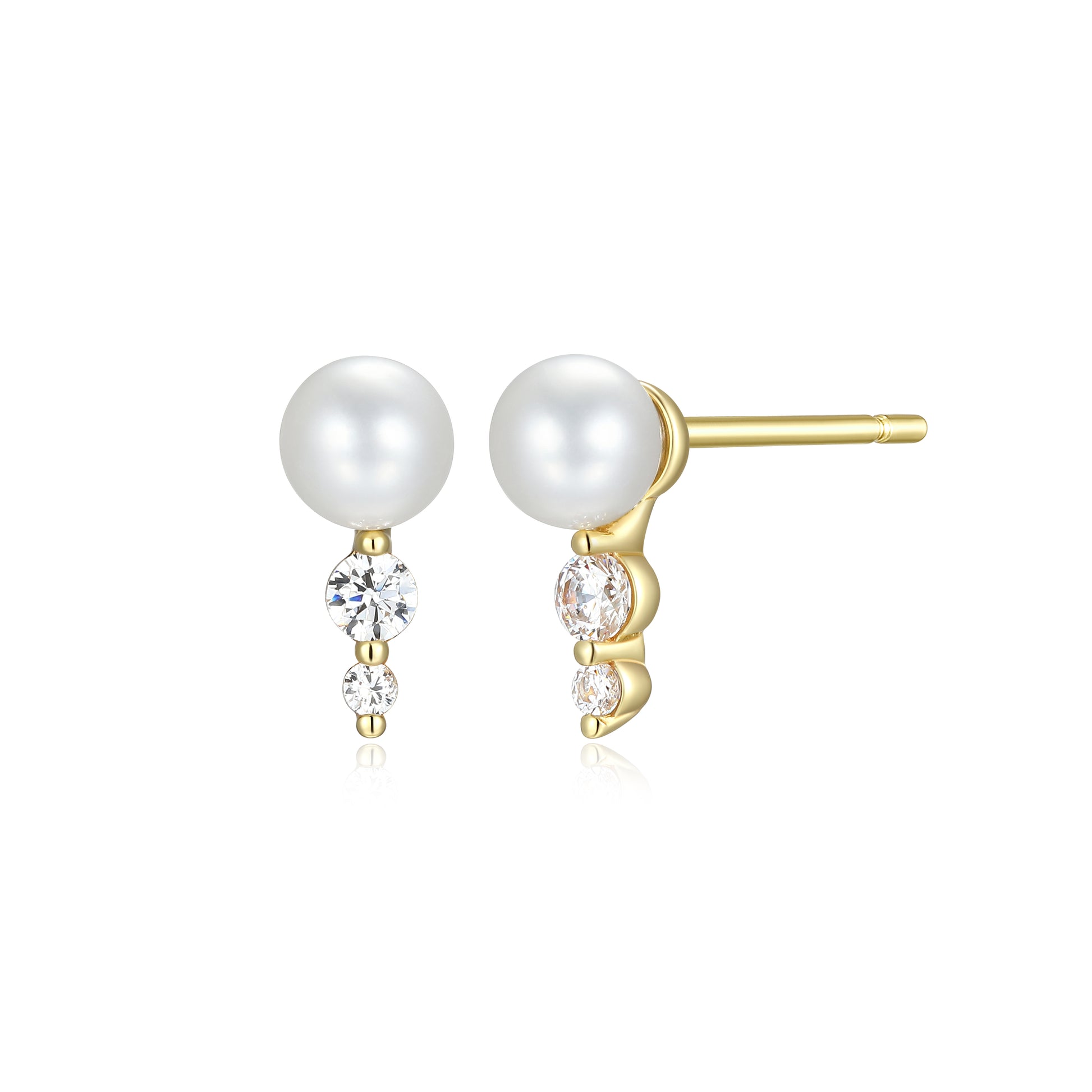 RE0233 - Pearl Stud Drop Earrings | reign